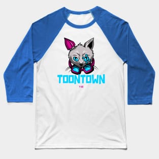 Cyberpunk Feline Fusion Town town YXE Logo Design Baseball T-Shirt